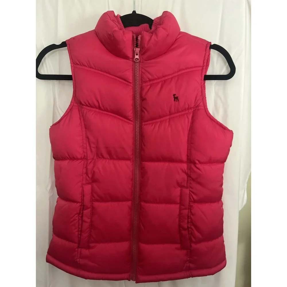 Old Navy Girls Puffer Jacket Bubble Vest XL (12-14) Youth‎ Zip Pink